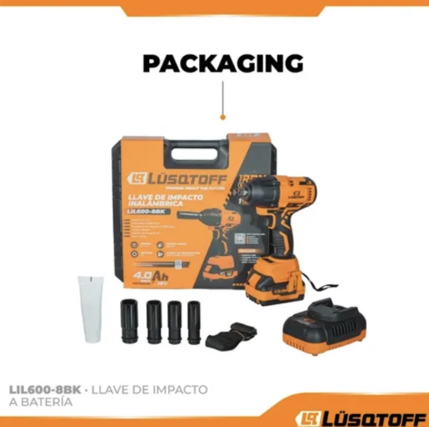 Llave de impacto inalámbrica LIL600-8BK - Imagen 3