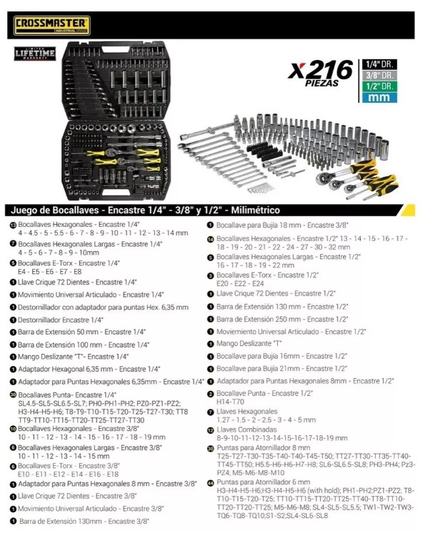 CROSSMASTER CAJA TUBO 216 PIEZAS - Imagen 6