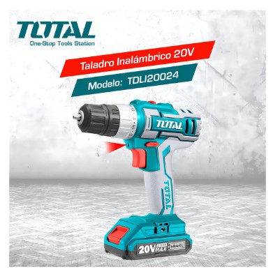 TOTAL TALADRO ATORNILLADOR BATERIA 10 MM 20 VOLT - Imagen 5