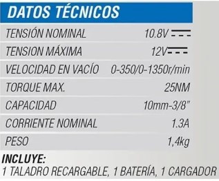 THUNDER PLUS TALADRO BATERIA 10 MM 12 VOLT - Imagen 5