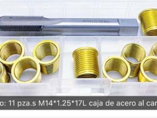 KIT INSERTO BUJIA PARA 14 X 1.25 CON MACHO DE ROSCAR X 11 PIEZAS